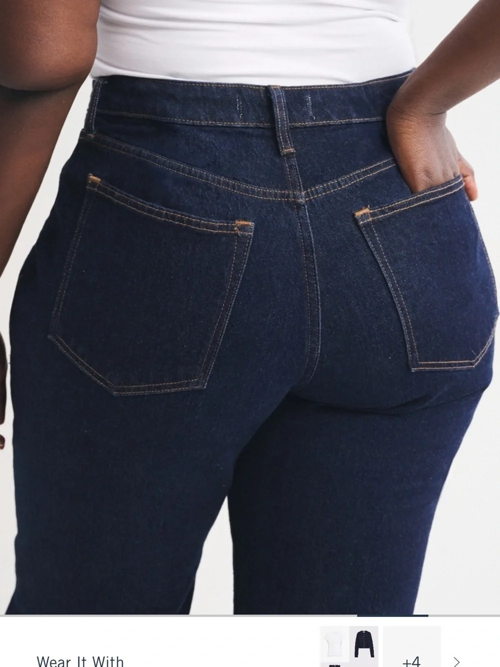 Abercrombie & Fitch Women's Dark Indigo Straight Jeans curve love